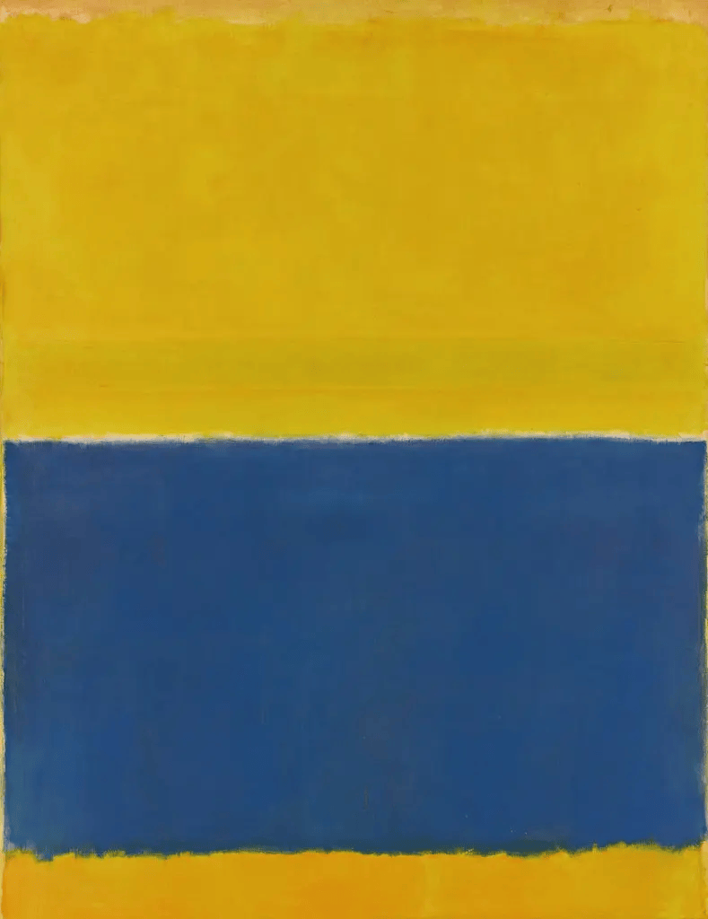 “Untitled (Yellow and Blue)” painting completed by Mark Rothko in 1954.

