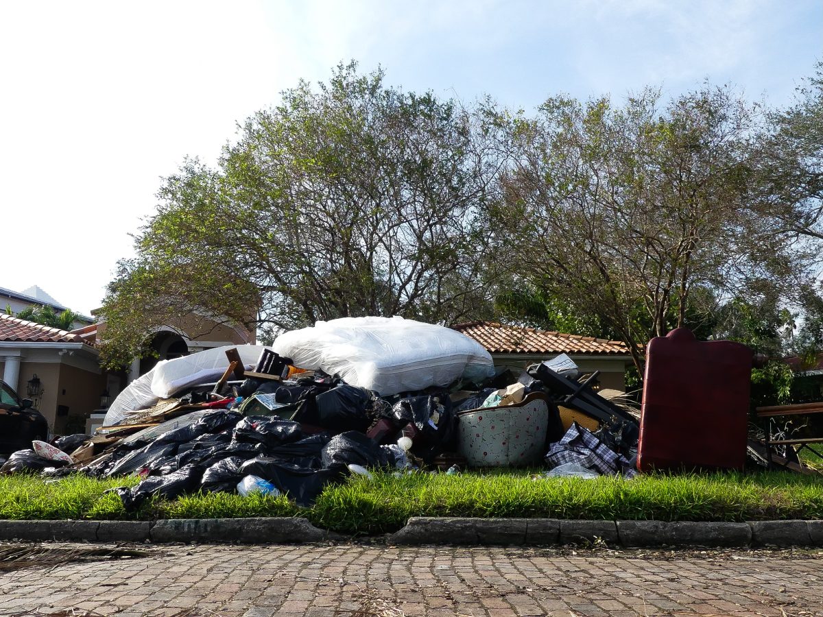 Ruined items and debris sit outside of a home on Coffee Pot Riviera in Snell Isle. This specific house had all of its furniture ruined due to flooding and will likely be knocked down in the near future. The residents are living in an apartment in downtown St. Pete for one year while they search for a permanent home. 