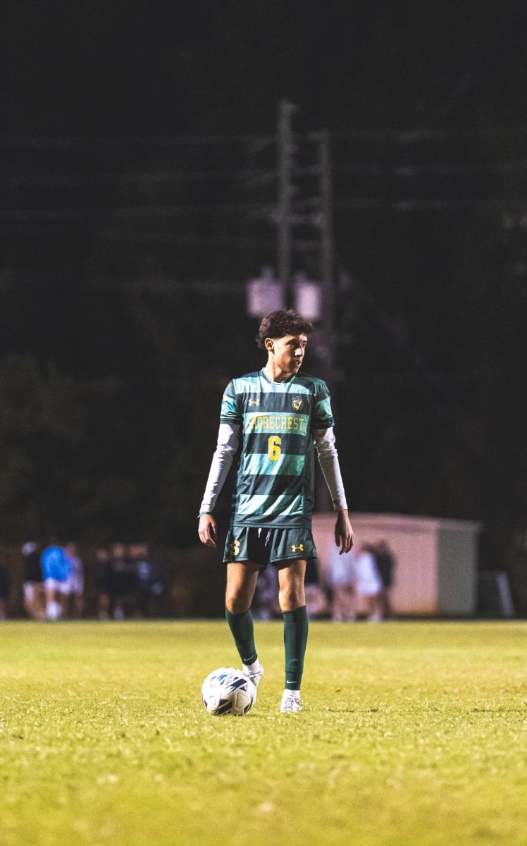 Senior varsity boys soccer center midfielder Alistair Ford stands with the ball in a match vs. St. Petersburg Catholic on November 28th, 2023. His team won this game 3-0, and he had one goal and one assist.