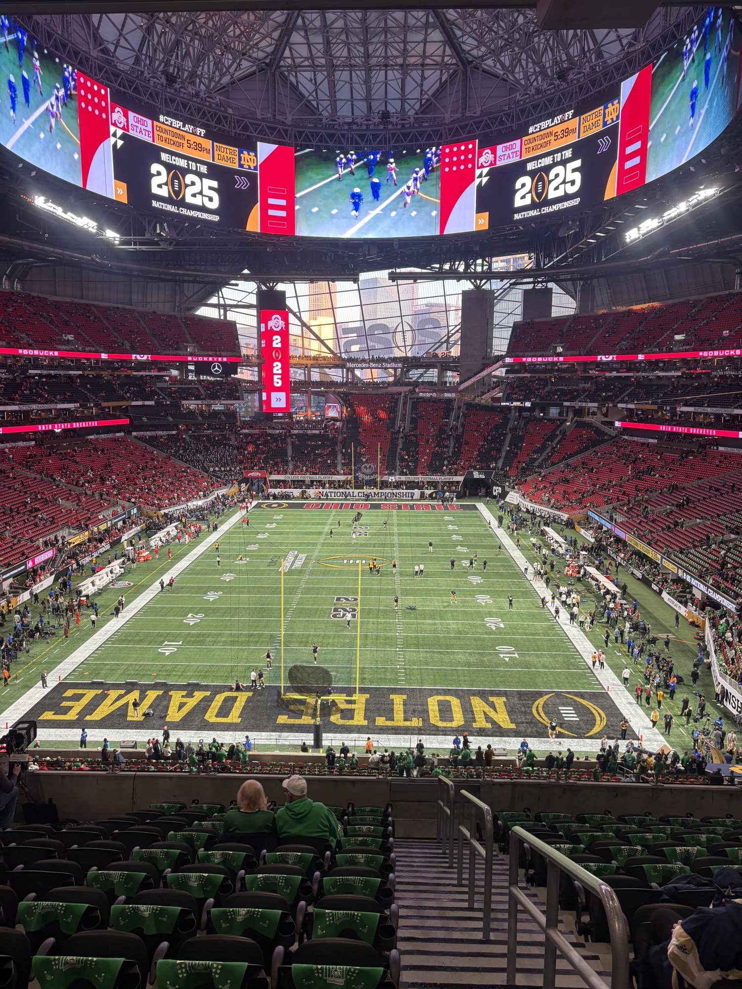 Mercedes-Benz Stadium in Atlanta, Georgia, prior to the College Football Playoff National Championship. Ohio State won the game 34-23 over Notre Dame. Photo by Reece Campbell.