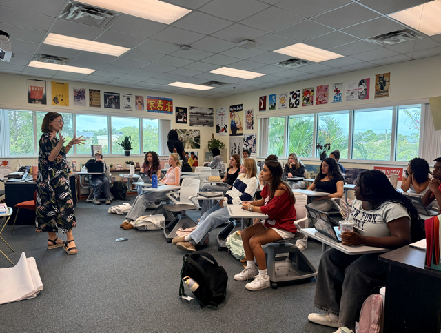 US Social Studies Department Chair and GSI Director and AP African American Studies teacher Kayla Brazee begins her AP African American Studies class. After not being able to run for two years due to not enough sign-ups, the class has now been able to run. 