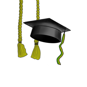 Shorecrest graduation cord and cap. Students worked hard this year to get the school to give out cords for their achievements.